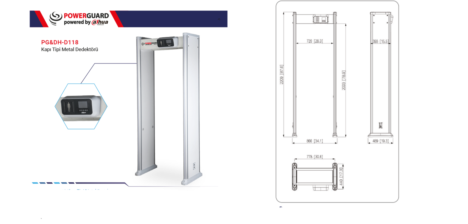 PG&DH-D118  Kapı Tipi Metal Dedektörü